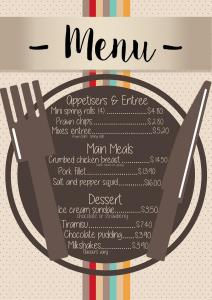 menu flattened